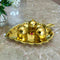 Gift Items, Brass Leaf Shaped Kumkum Box 3 Bowls Attached, Haldi Kumkum Box