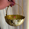 Gift Basket Gold Coated Flower Basket with Handle (Dia 5 Inches)