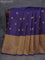 Pure kanjivaram silk saree blue with zari woven buttas and zari woven border