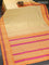 Pure kanjivaram silk saree cream and orange with thread woven buttas and thread woven border zero zari