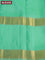 Pure kanjivaram silk saree teal green with zari woven buttas and long zari woven butta border