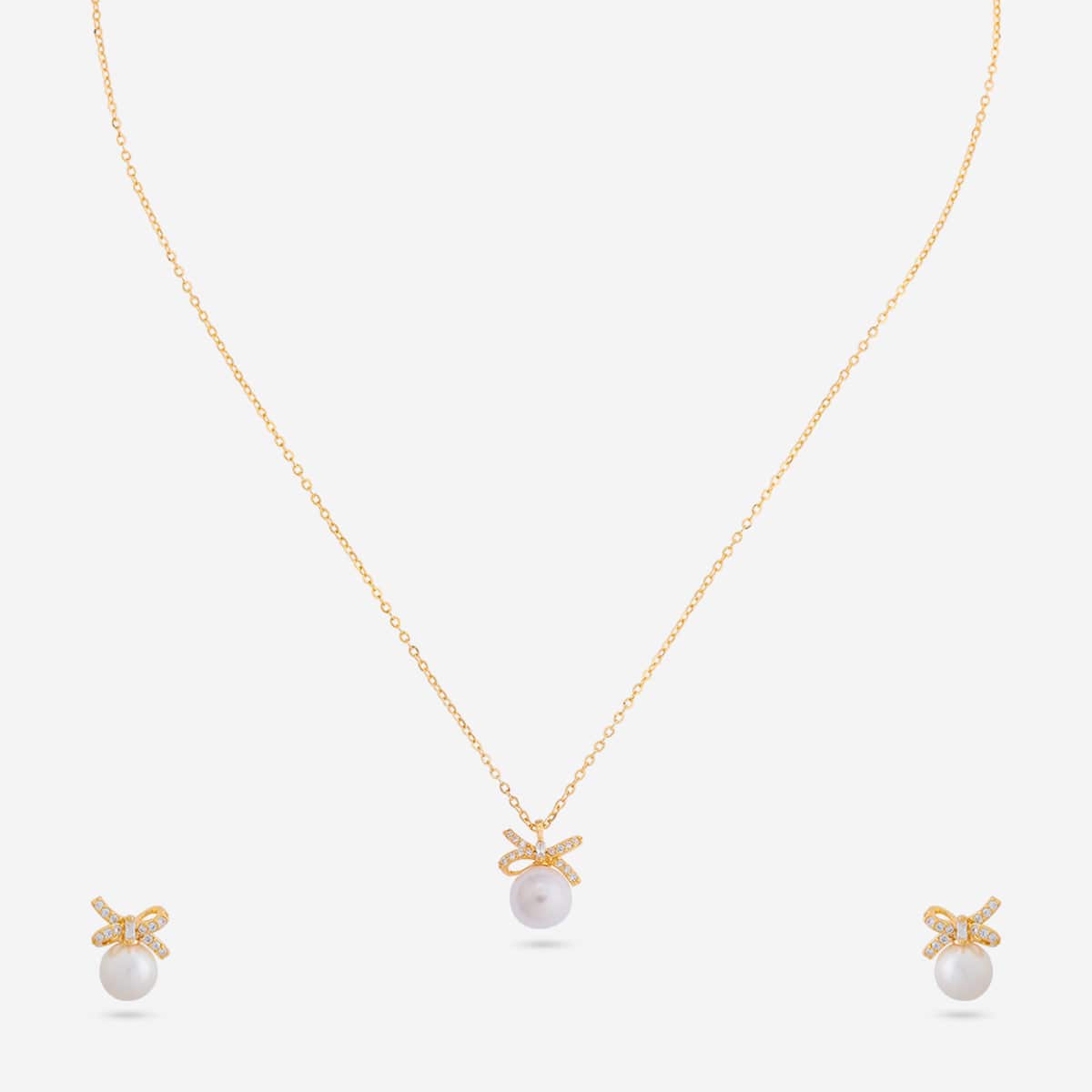 92.5 Silver Pendant with Chain and Earring Set 194615