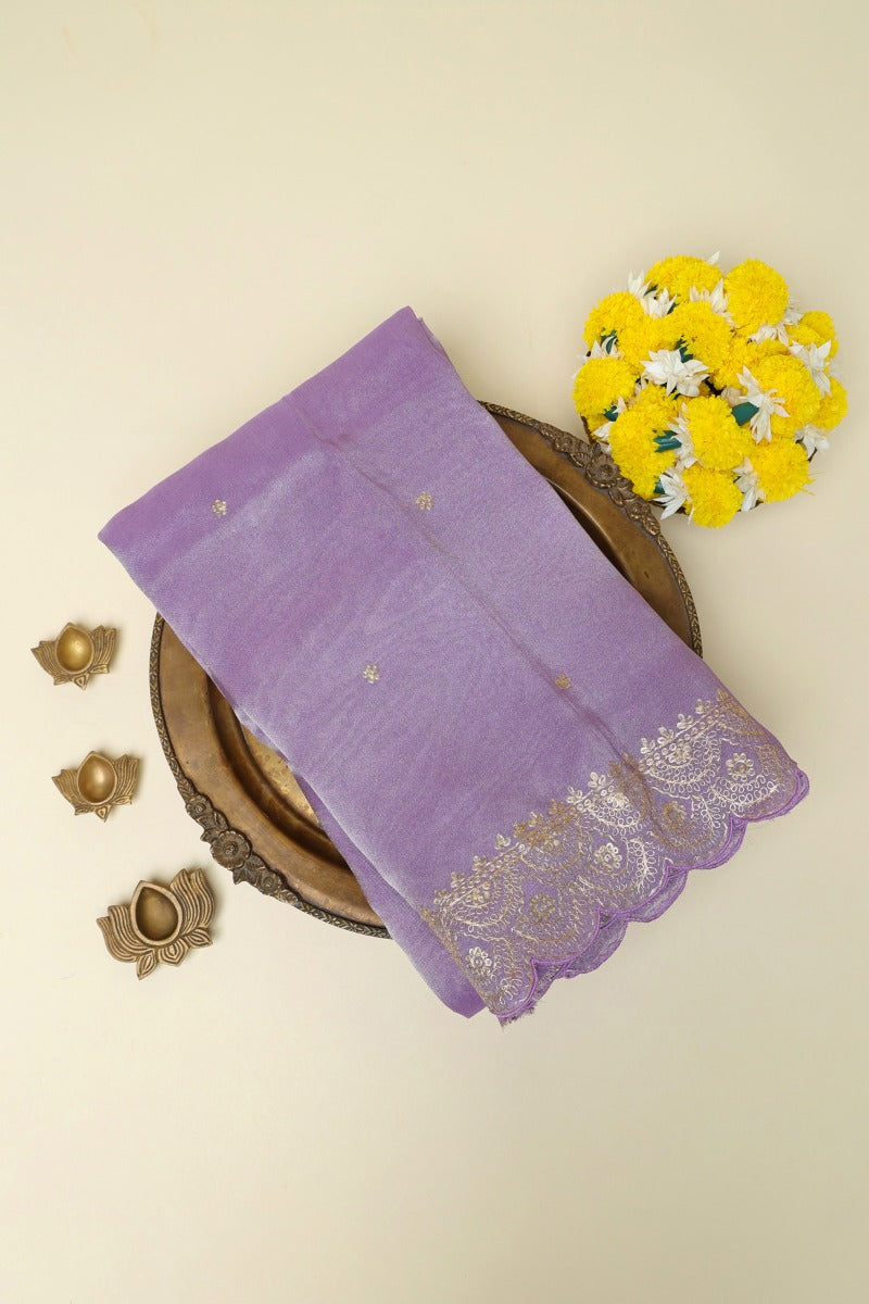 Designer Crepe Lavender Saree