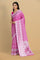 PINK and SILVER JAAL SILK BLEND Saree with BANARASI FANCY