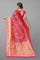 PINK and GOLD JAAL SILK BLEND Saree with FANCY