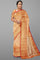 ORANGE and PINK BROCADE SILK Saree with KANCHIPURAM