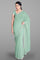 LIGHT SEA GREEN and SILVER SOLID CHIFFON Saree with FANCY