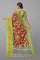 RUST and GREEN FLORALS SILK Saree with FANCY