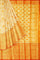 LIGHT ORANGE and SILVER BROCADE SILK Saree with KANCHIPURAM