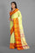 LIME GREEN and RED BROCADE SILK Saree with KANCHIPURAM