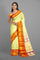 LIME GREEN and RED BROCADE SILK Saree with KANCHIPURAM