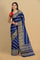 NAVY BLUE and GOLD JAAL CHINIYA SILK Saree with BANARASI