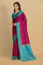 PURPLE and TEAL BUTTIS VISCOSE SILK Saree with BANARASI FANCY