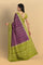 PURPLE and OLIVE GREEN JAAL KATHAN SILK Saree with BANARASI FANCY