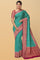 TEAL and PURPLE JAAL KATHAN SILK Saree with BANARASI FANCY