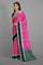 MAGENTA and DARK GREEN BROCADE KATHAN SILK Saree with BANARASI FANCY