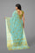 LIGHT BLUE and GOLD JARI BY JARI CHANDERI COTTON Saree with BANARASI FANCY