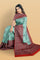 LIGHT SEA GREEN and MAROON BUTTIS VISCOSE Saree with BANARASI FANCY