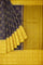 GREY and YELLOW CHECKS AND BUTTIS KORA Saree with BANARASI FANCY