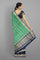 SEA GREEN and NAVY BLUE JAAL WARM SILK Saree with BANARASI FANCY