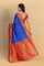 ROYAL BLUE and DARK PINK BUTTIS GEORGETTE Saree with BANARASI FANCY