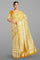 MUSTARD and SILVER CHECKS AND BUTTIS SILK Saree with BANARASI FANCY