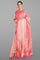 PINK and SILVER CHECKS AND BUTTIS SILK Saree with BANARASI FANCY