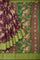 PURPLE and GREEN FLORALS SILK Saree with FANCY