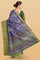 LAVENDER and DARK GREEN FLORALS SILK Saree with FANCY