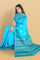 LIGHT BLUE and TEAL LEAF WEAVING SILK Saree with FANCY