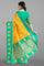 YELLOW and SEA GREEN BROCADE BUTA SILK Saree with KANCHIPURAM