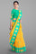 YELLOW and SEA GREEN BROCADE BUTA SILK Saree with KANCHIPURAM