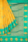 YELLOW and SEA GREEN BROCADE BUTA SILK Saree with KANCHIPURAM