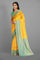 YELLOW and SEA GREEN BROCADE BUTA SILK Saree with KANCHIPURAM