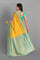 YELLOW and SEA GREEN BROCADE BUTA SILK Saree with KANCHIPURAM