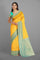 YELLOW and SEA GREEN BROCADE BUTA SILK Saree with KANCHIPURAM