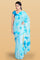 SKY BLUE and BLUE SHIBORI PRINT GEORGETTE Saree with FANCY