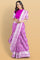 MAGENTA and SILVER FLORAL JAAL SILK BLEND Saree with SEMI PATTU