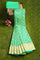 SEA GREEN and GOLD FLORAL JAAL SILK BLEND Saree with SEMI PATTU