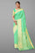 SEA GREEN and GOLD FLORAL JAAL SILK BLEND Saree with SEMI PATTU
