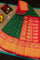 Gadwal Silk Bottle Green Saree