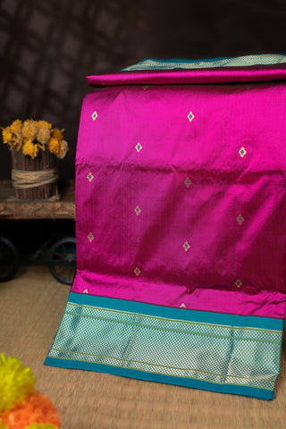 Paithani Silk Buttis Magenta Saree