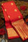 Kancheepuram Silk Lotus Floral Red Saree