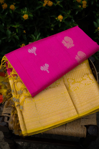 Kuppadam Silk Rani Pink Saree