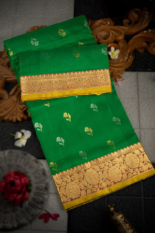 Venkatagiri Silk Dark Green Saree