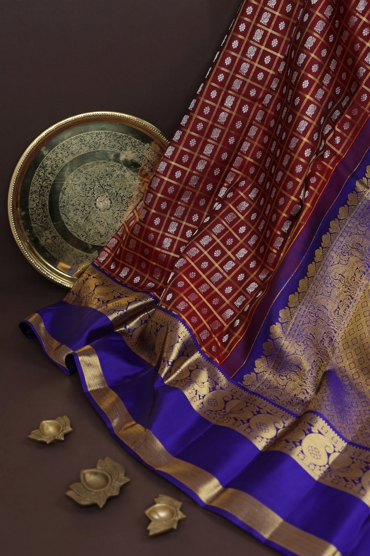 Kancheepuram Silk Maroon Saree