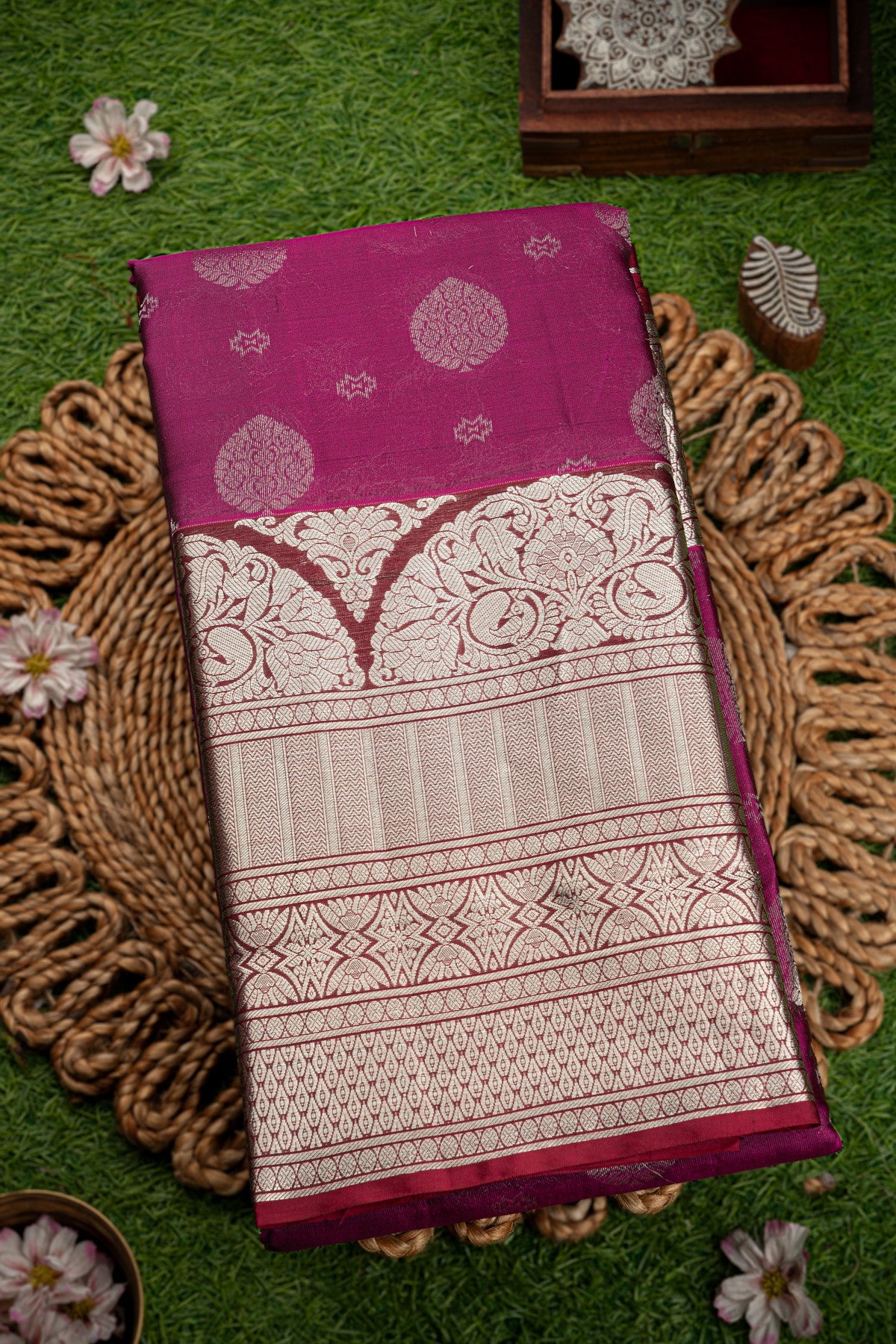 Coimbatore Silk Magenta Saree