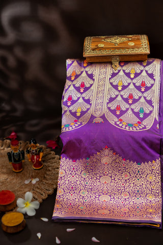 Banarasi Silk Purple Saree