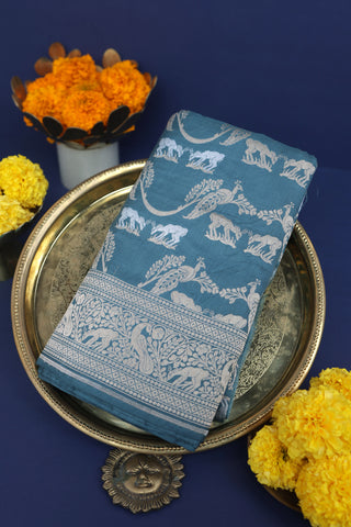 Banarasi Silk Slate Grey Saree