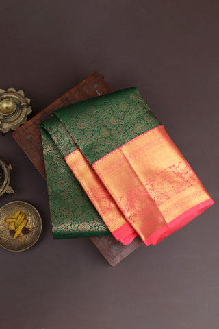 Kancheepuram Silk Bottle Green Saree